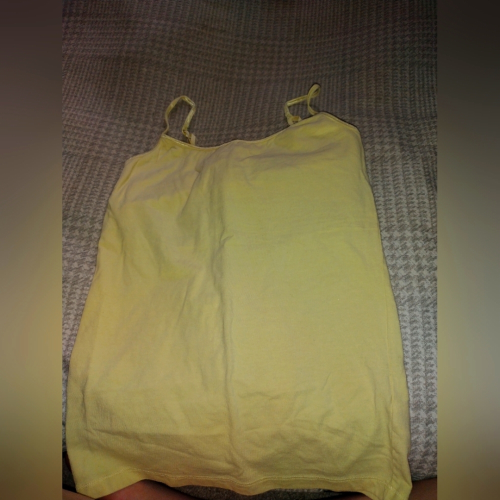 Yellow Spaghetti Strap Tank Top